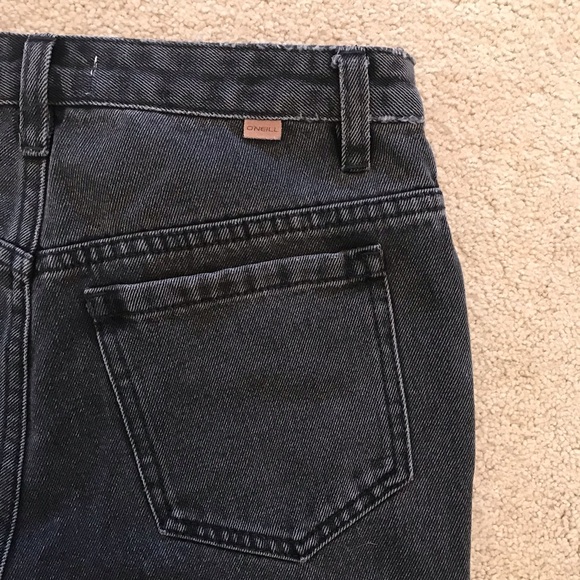 ONeill Distressed Denim Jeans NEW Womens Size 2 Waist 25 Faded Black Button Fly - Picture 13 of 14